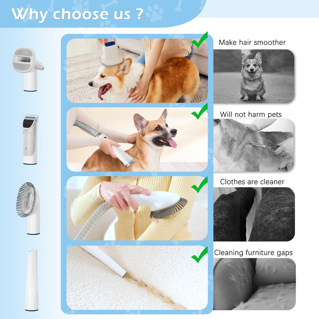 4-In-1 Dog Grooming Kit with Low Noise Clippers and Supplies, 9-Pack