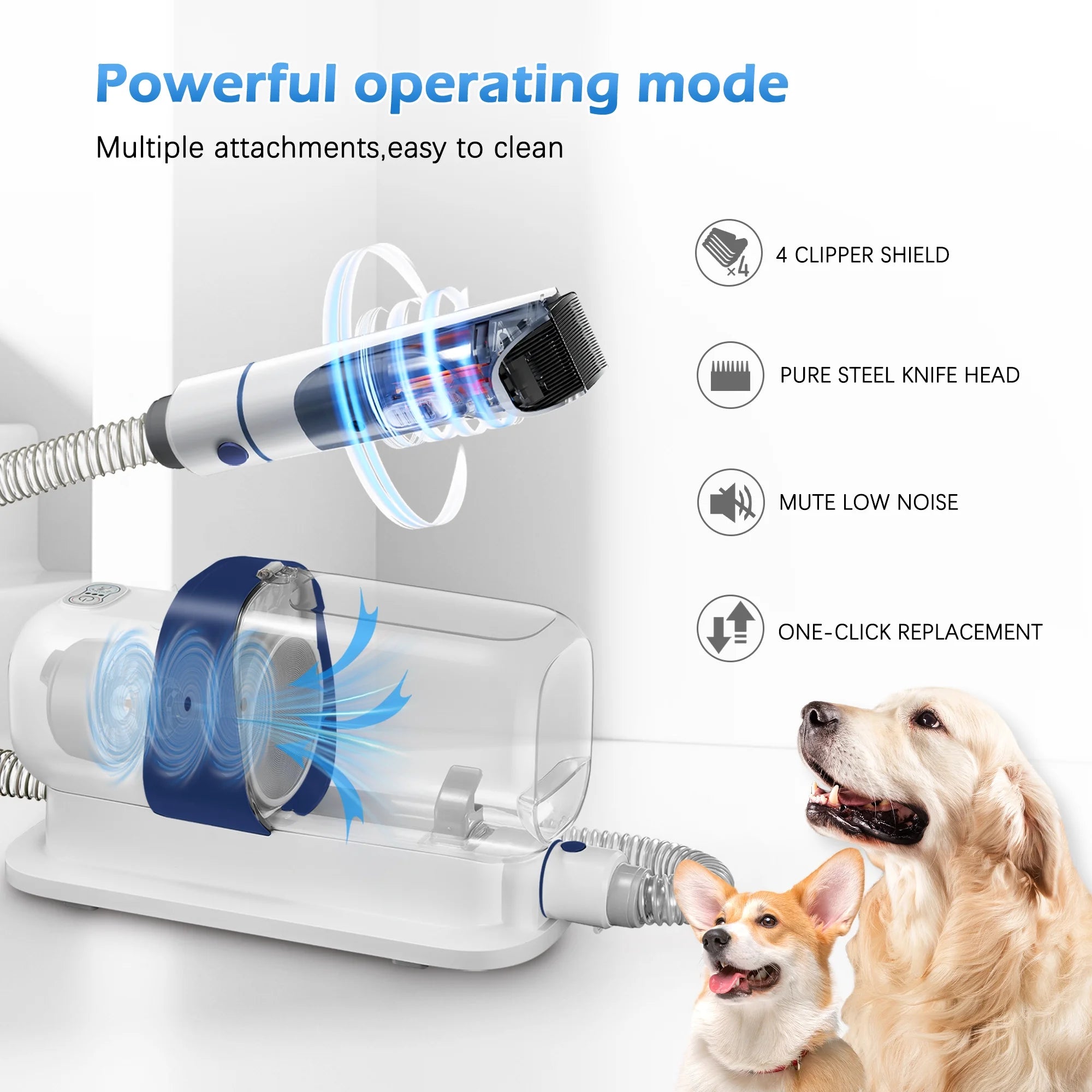 4-In-1 Dog Grooming Kit with Low Noise Clippers and Supplies, 9-Pack